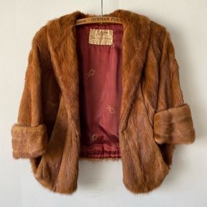 Vintage 1950’s Mink Fur Shawl Stole Coat
